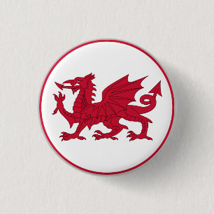 Welsh Flag 3 Cm Round Badge