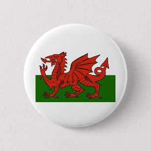 Welsh Flag 6 Cm Round Badge