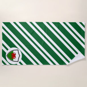 Welsh flag beach towel