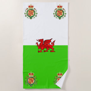 Welsh flag beach towel