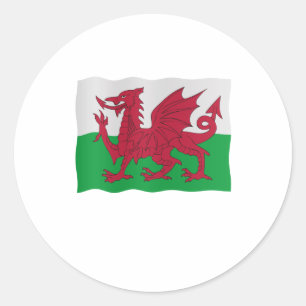 Welsh flag classic round sticker