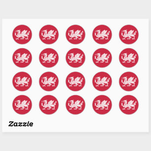 Welsh Flag Classic Round Sticker