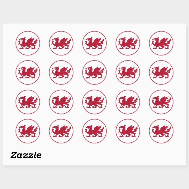 Welsh Flag Classic Round Sticker (Sheet)