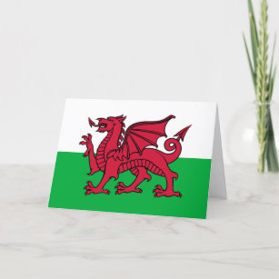 Welsh flag customisable horizontal card