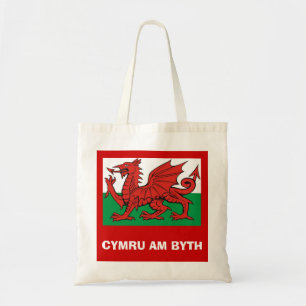 Welsh flag, "Cymru am byth",   The red dragon Tote Bag