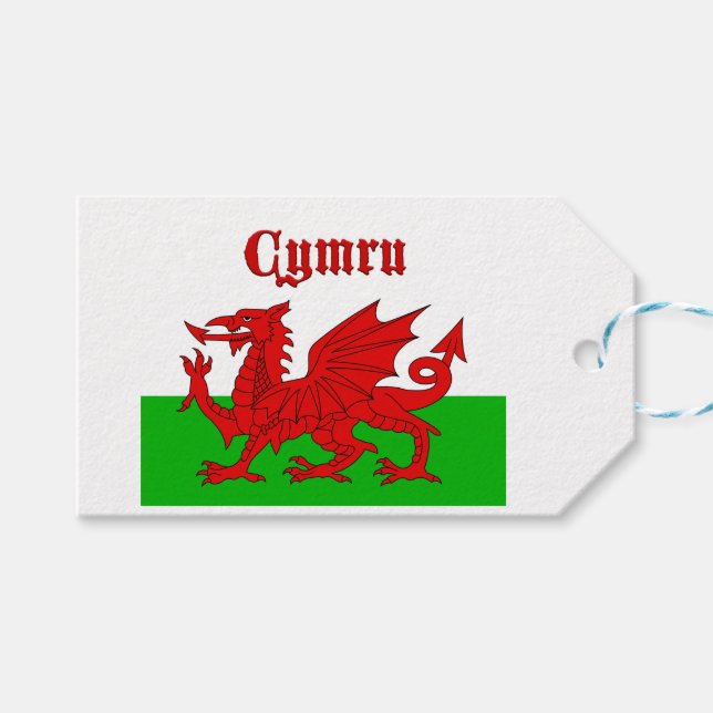 Welsh Flag Cymru Gift Tags (Front (Horizontal))