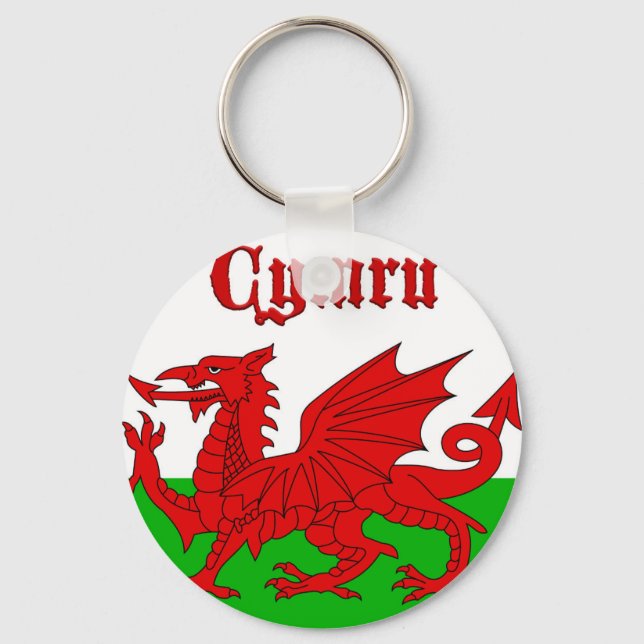 Welsh Flag Cymru Key Ring (Front)