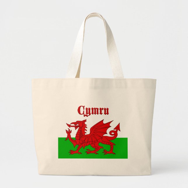 Welsh Flag Cymru Large Tote Bag (Front)