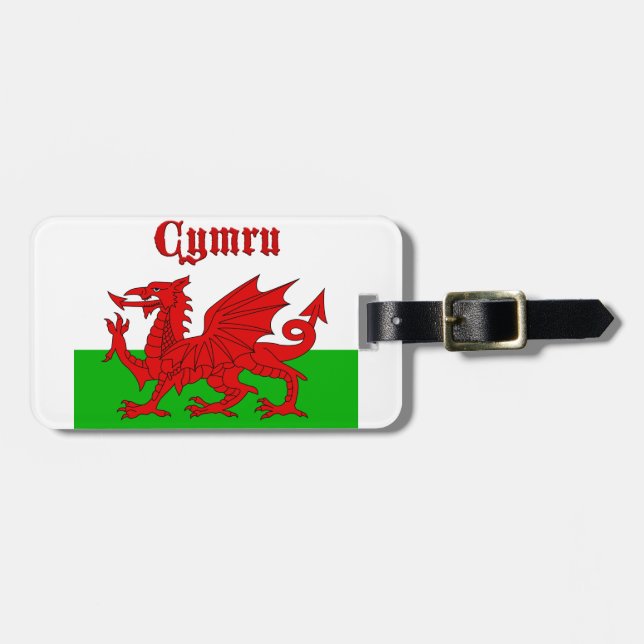 Welsh Flag Cymru Luggage Tag (Front Horizontal)