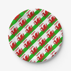 Welsh Flag Cymru Paper Plate