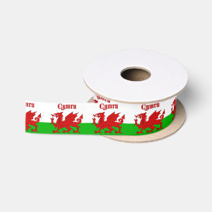 Welsh Flag Cymru Satin Ribbon