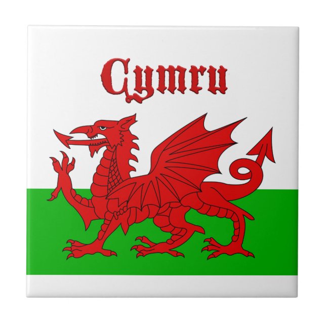 Welsh Flag Cymru Tile (Front)