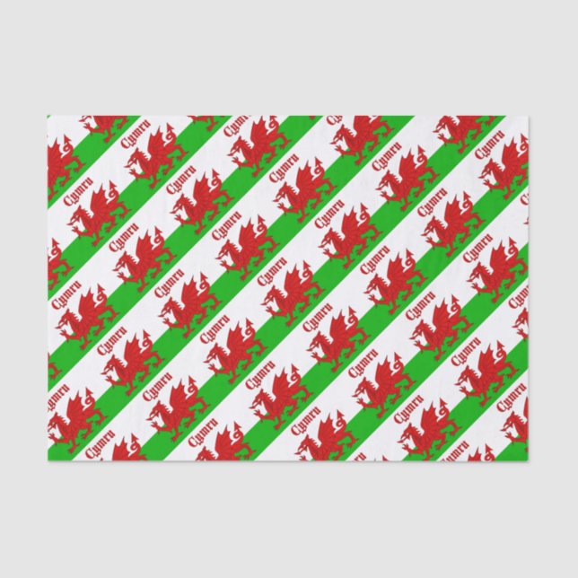 Welsh Flag Cymru Tissue Paper (Front)