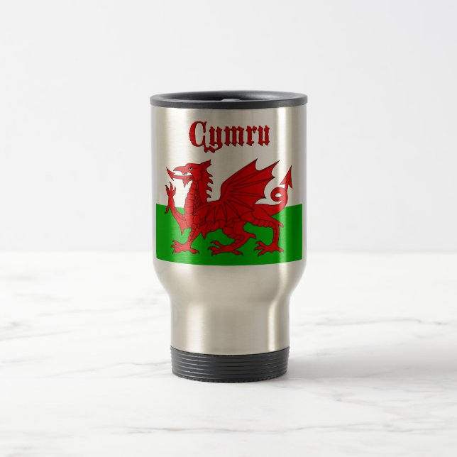 Welsh Flag Cymru Travel Mug (Center)