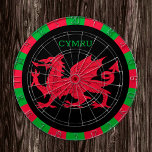 Welsh Flag Dartboard & Wales darts / game board<br><div class="desc">Dartboard: Wales & Welsh flag darts,  family fun games - love my country,  summer games,  holiday,  fathers day,  birthday party,  college students / sports fans</div>