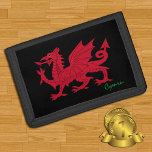 Welsh flag, dragon emblem, Wales fashion Trifold Wallet<br><div class="desc">Wallets: Wales Coat of Arms & patriotic "Cymru" Welsh Flag fashion - love my country,  travel,  holiday gifts,  national patriots / sports fans</div>