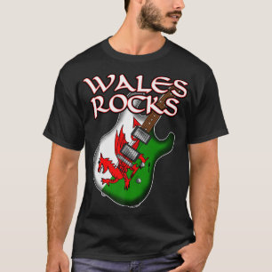 Welsh Flag Electric Guitar Wales Rocks Guitarist14 T-Shirt