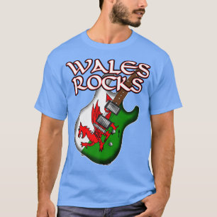 Welsh Flag Electric Guitar Wales Rocks Guitarist14 T-Shirt
