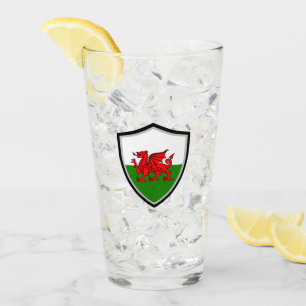 Welsh flag glass