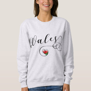 Welsh Flag In Heart, Wales Sweatshirt