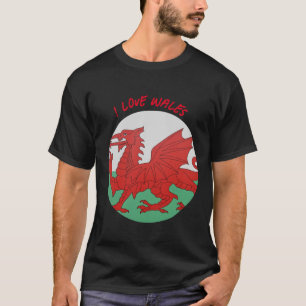 Welsh Flag in the round. Customize text T-Shirt