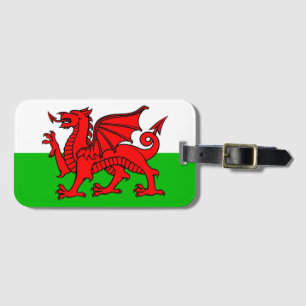 Welsh flag luggage tag