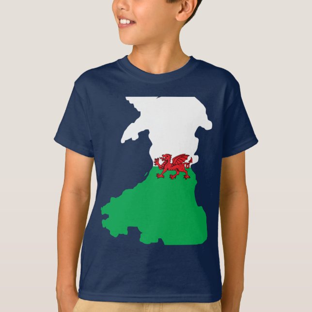 Welsh flag map T-Shirt (Front)
