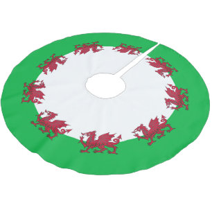 Welsh Flag Of Wales Brushed Polyester Tree Skirt