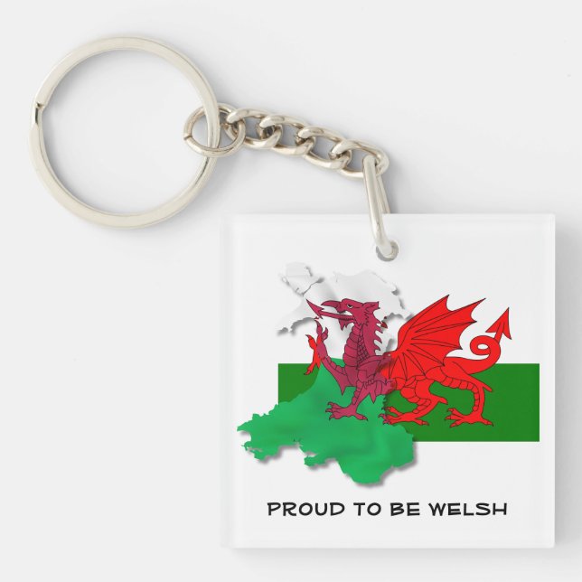 Welsh FLAG OF WALES Red Dragon  Key Ring (Front)
