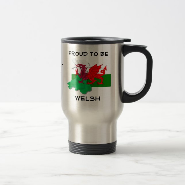 Welsh FLAG OF WALES Red Dragon Travel Mug (Right)
