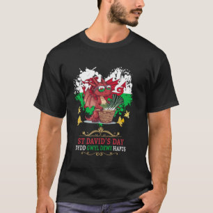 Welsh Flag Outfit Idea For Kids St Davids Day Leek T-Shirt
