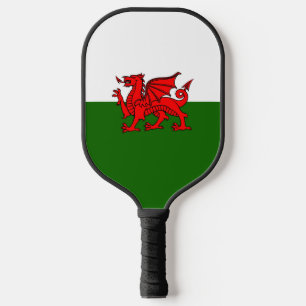 Welsh flag pickleball paddle
