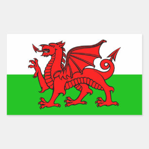 Welsh flag rectangular sticker