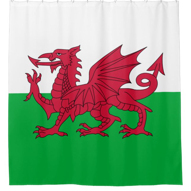 Welsh Flag Shower Curtain (Front)