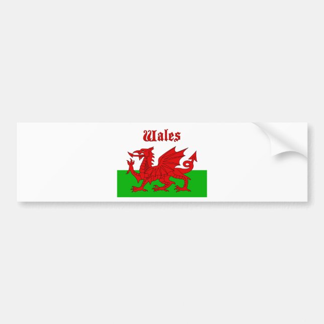 Welsh Flag Wales Bumper Sticker (Front)
