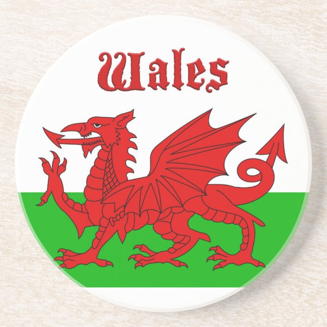 Welsh Flag Wales Coaster (Front)