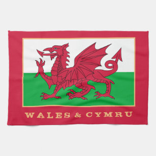 Welsh flag & Wales  cooking, fashion /sports Cymru Tea Towel