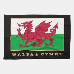Welsh flag & Wales  cooking, fashion /sports Cymru Tea Towel