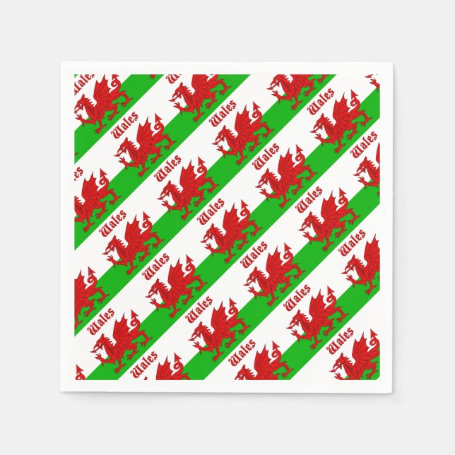 Welsh Flag Wales Napkin (Front)