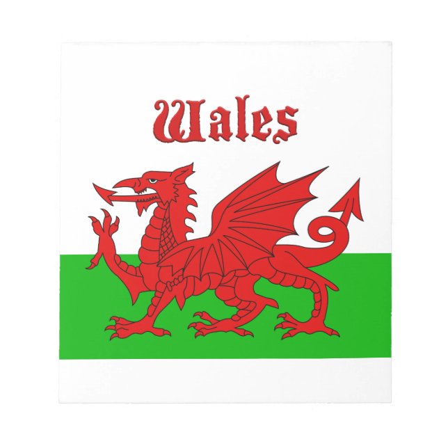Welsh Flag Wales Notepad (Front)