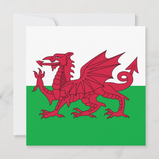 Welsh Flag (Wales) (Welsh Dragon) Card (Front)