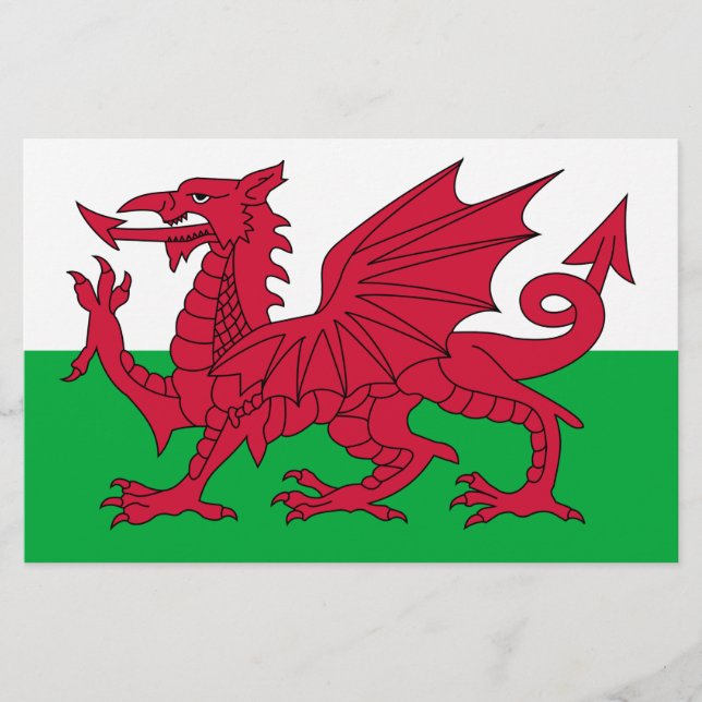 Welsh Flag (Wales) (Welsh Dragon) Stationery (Front)