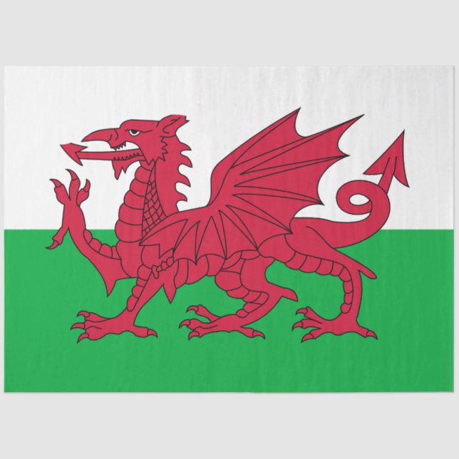 Welsh Flag (Wales) (Welsh Dragon) Tissue Paper (Front)