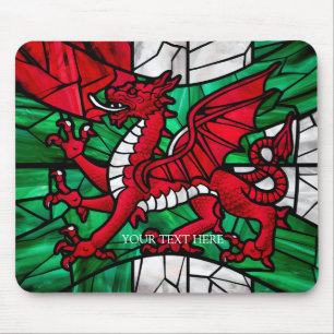 Welsh Flag with Red Dragon  Mouse Mat