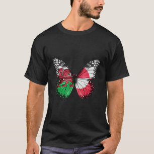 Welsh Greenlandic Flag Butterfly T-Shirt