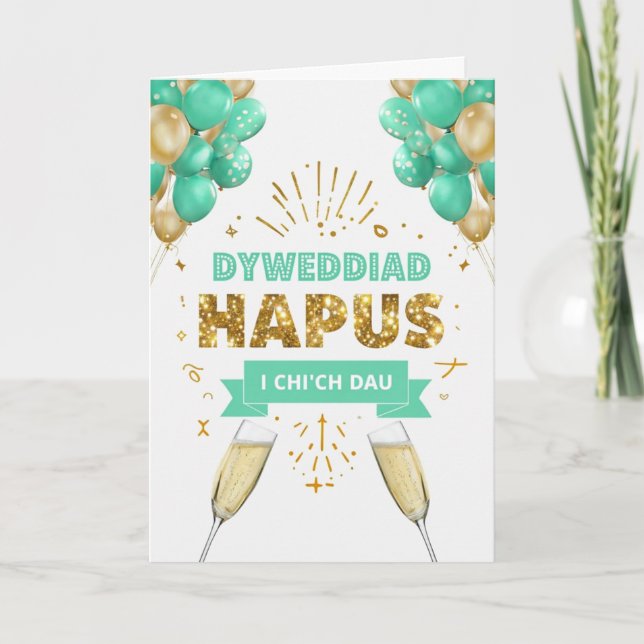 Welsh Happy Engagement Card (Front)
