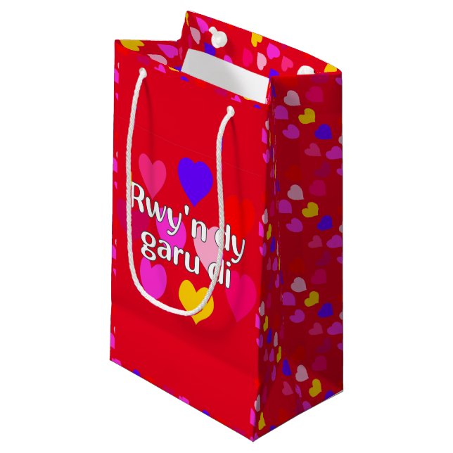 Welsh – I love you Small Gift Bag (Front Angled)