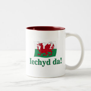 Welsh Iechyd da (Cheers!) Two-Tone Coffee Mug