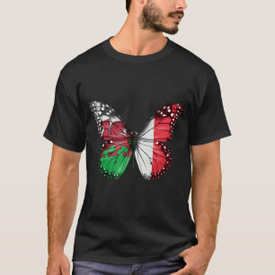 Welsh Maltese Flag Butterfly T-Shirt