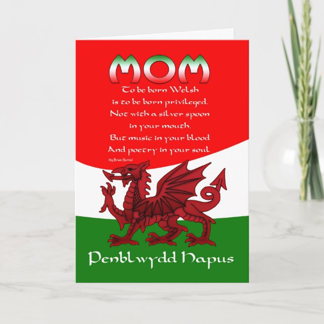 Welsh Mum Birthday Card - Poem By Brian Harris (Front)